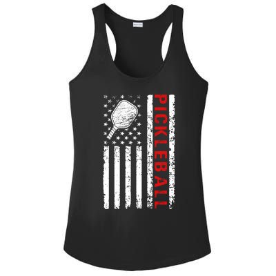 Funny Sports Design Pickleball Us Flag Meaningful Gift Ladies PosiCharge Competitor Racerback Tank