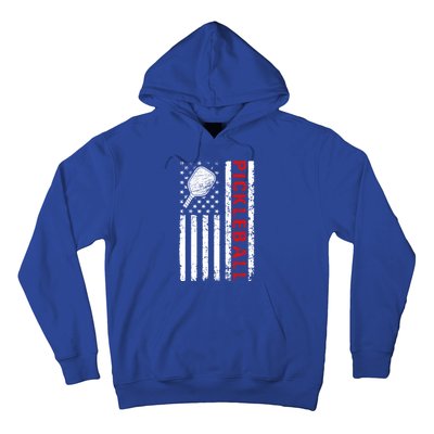 Funny Sports Design Pickleball Us Flag Meaningful Gift Hoodie