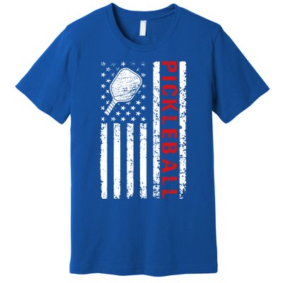 Funny Sports Design Pickleball Us Flag Meaningful Gift Premium T-Shirt