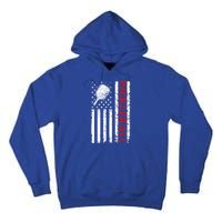 Funny Sports Design Pickleball Us Flag Meaningful Gift Tall Hoodie