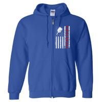 Funny Sports Design Pickleball Us Flag Meaningful Gift Full Zip Hoodie