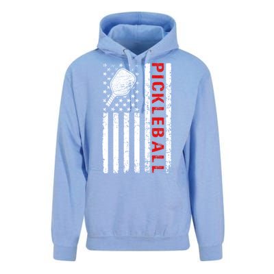 Funny Sports Design Pickleball Us Flag Meaningful Gift Unisex Surf Hoodie