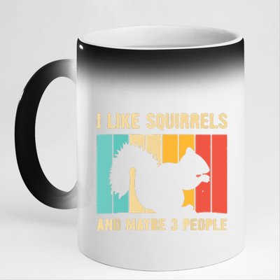 Funny Squirrel Design For Pet Squirrel Lovers 11oz Black Color Changing Mug