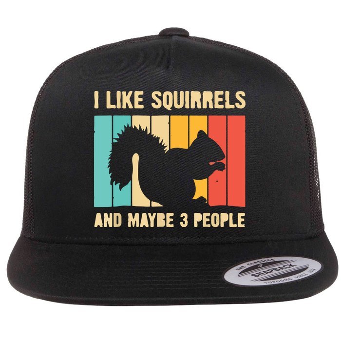 Funny Squirrel Design For Pet Squirrel Lovers Flat Bill Trucker Hat