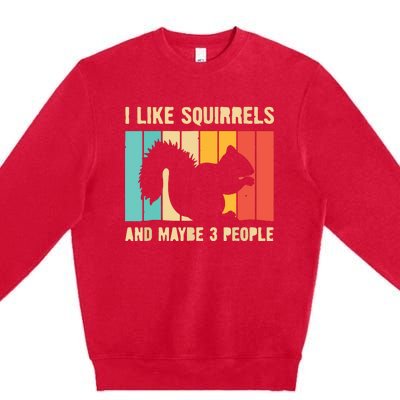 Funny Squirrel Design For Pet Squirrel Lovers Premium Crewneck Sweatshirt