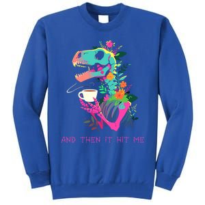 Funny Skeleton Dinosaur Costume Goth Halloween Cool Gift Tall Sweatshirt