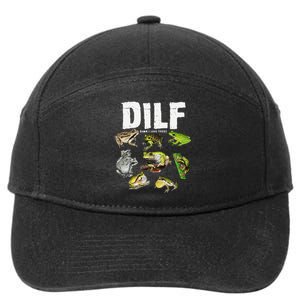 Funny Saying DILF Damn I Love Frogs Animals 7-Panel Snapback Hat