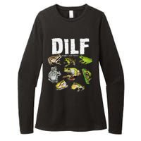 Funny Saying DILF Damn I Love Frogs Animals Womens CVC Long Sleeve Shirt