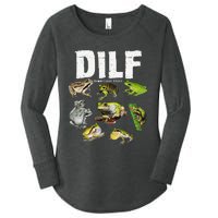 Funny Saying DILF Damn I Love Frogs Animals Women's Perfect Tri Tunic Long Sleeve Shirt