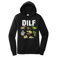 Funny Saying DILF Damn I Love Frogs Animals Women's Pullover Hoodie