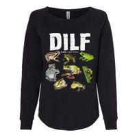 Funny Saying DILF Damn I Love Frogs Animals Womens California Wash Sweatshirt