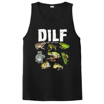 Funny Saying DILF Damn I Love Frogs Animals PosiCharge Competitor Tank