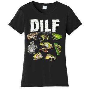 Funny Saying DILF Damn I Love Frogs Animals Women's T-Shirt