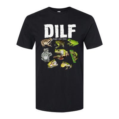 Funny Saying DILF Damn I Love Frogs Animals Softstyle® CVC T-Shirt