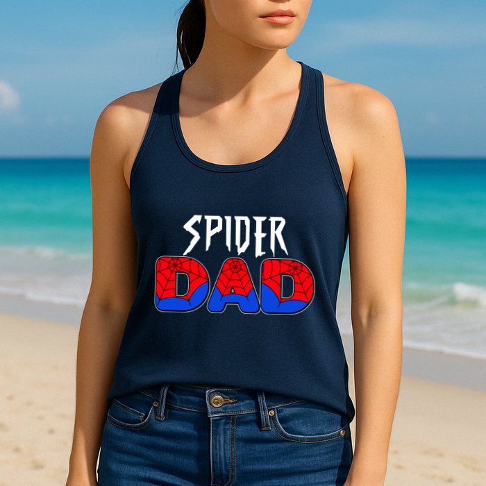Funny Spider Dad Matching Family Shirts Womens Tank Top