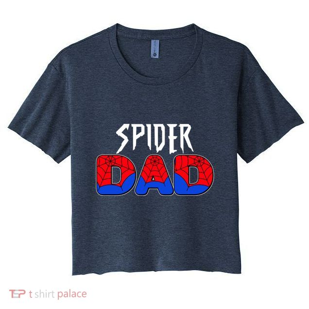 Funny Spider Dad Matching Family Shirts Crop Top