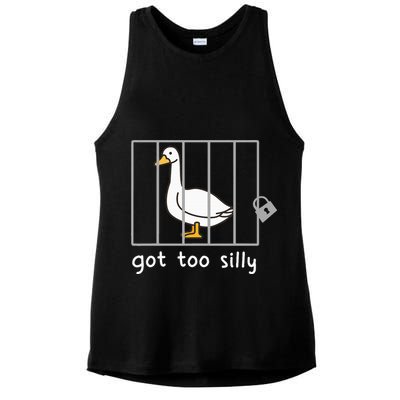 Funny Saying Duck Go To Silly Goose In Jail Ladies PosiCharge Tri-Blend Wicking Tank