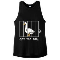 Funny Saying Duck Go To Silly Goose In Jail Ladies PosiCharge Tri-Blend Wicking Tank