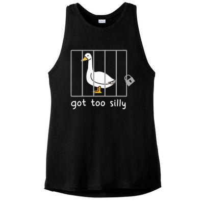 Funny Saying Duck Go To Silly Goose In Jail Ladies PosiCharge Tri-Blend Wicking Tank