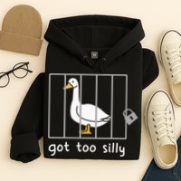 Funny Saying Duck Go To Silly Goose In Jail Hoodie