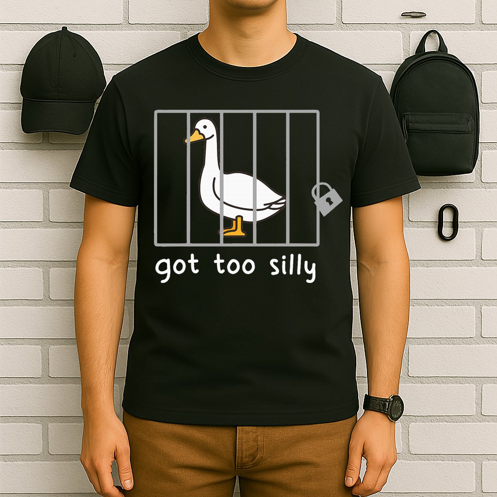 Funny Saying Duck Go To Silly Goose In Jail T-Shirt