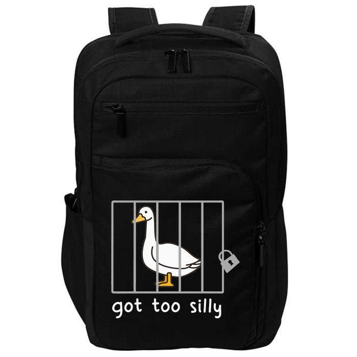 Funny Saying Duck Go To Silly Goose In Jail Impact Tech Backpack