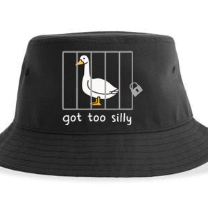 Funny Saying Duck Go To Silly Goose In Jail Sustainable Bucket Hat