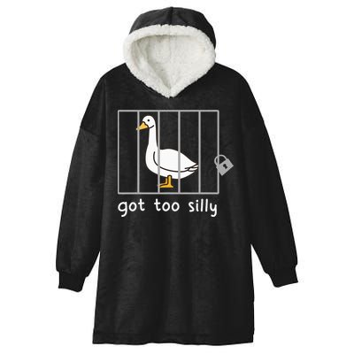 Funny Saying Duck Go To Silly Goose In Jail Hooded Wearable Blanket