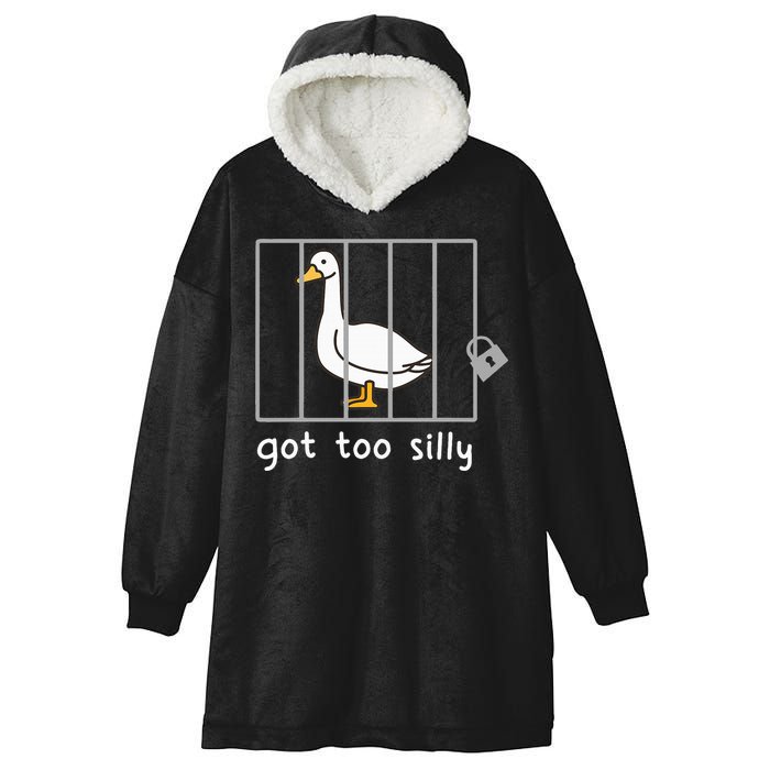 Funny Saying Duck Go To Silly Goose In Jail Hooded Wearable Blanket