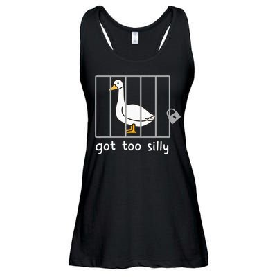 Funny Saying Duck Go To Silly Goose In Jail Ladies Essential Flowy Tank