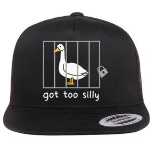 Funny Saying Duck Go To Silly Goose In Jail Flat Bill Trucker Hat