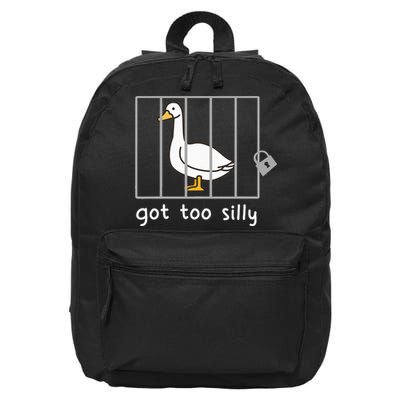 Funny Saying Duck Go To Silly Goose In Jail 16 in Basic Backpack