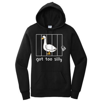 Funny Saying Duck Go To Silly Goose In Jail Women's Pullover Hoodie