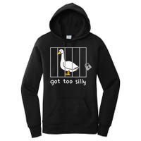 Funny Saying Duck Go To Silly Goose In Jail Women's Pullover Hoodie
