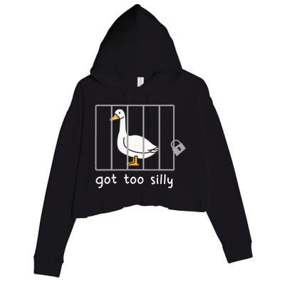 Funny Saying Duck Go To Silly Goose In Jail Crop Fleece Hoodie