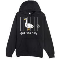 Funny Saying Duck Go To Silly Goose In Jail Premium Pullover Hoodie