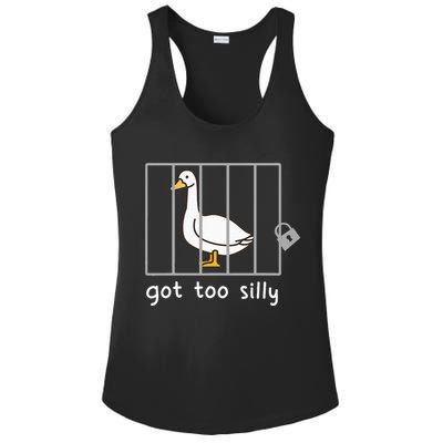 Funny Saying Duck Go To Silly Goose In Jail Ladies PosiCharge Competitor Racerback Tank