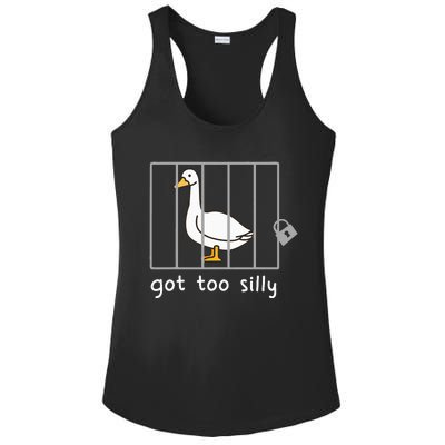 Funny Saying Duck Go To Silly Goose In Jail Ladies PosiCharge Competitor Racerback Tank