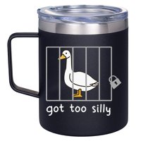 Funny Saying Duck Go To Silly Goose In Jail 12oz Stainless Steel Coffee Mug