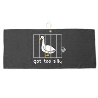 Funny Saying Duck Go To Silly Goose In Jail Large Microfiber Waffle Golf Towel
