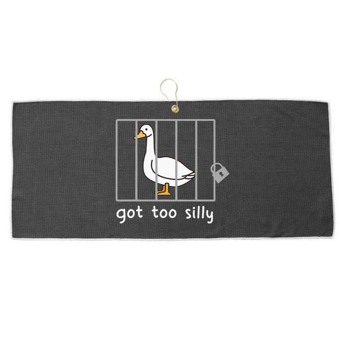 Funny Saying Duck Go To Silly Goose In Jail Large Microfiber Waffle Golf Towel