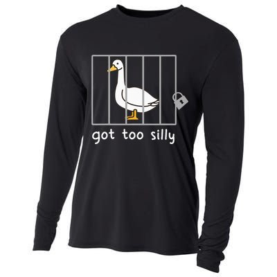 Funny Saying Duck Go To Silly Goose In Jail Cooling Performance Long Sleeve Crew
