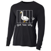Funny Saying Duck Go To Silly Goose In Jail Cooling Performance Long Sleeve Crew