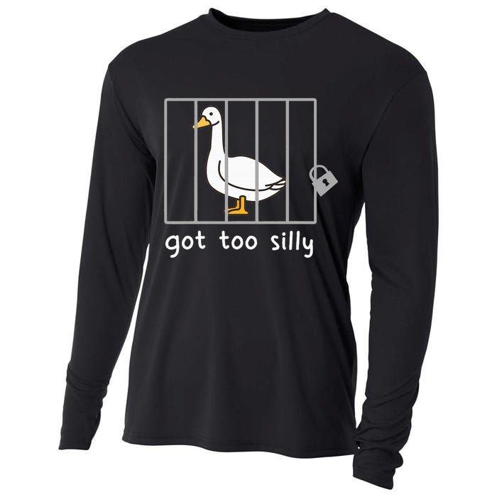 Funny Saying Duck Go To Silly Goose In Jail Cooling Performance Long Sleeve Crew