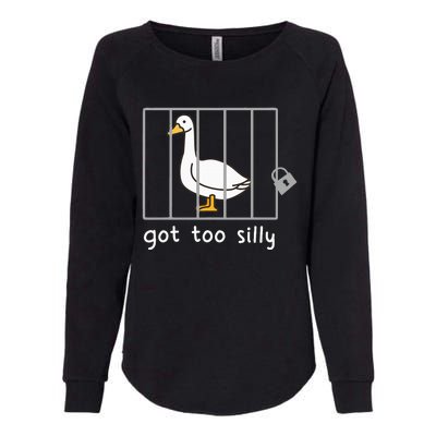 Funny Saying Duck Go To Silly Goose In Jail Womens California Wash Sweatshirt