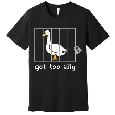 Funny Saying Duck Go To Silly Goose In Jail Premium T-Shirt