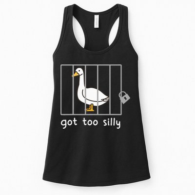 Funny Saying Duck Go To Silly Goose In Jail Womens Tank Top