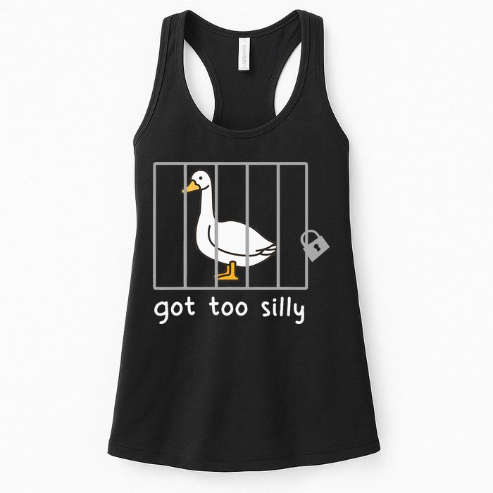 Funny Saying Duck Go To Silly Goose In Jail Womens Tank Top
