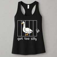 Funny Saying Duck Go To Silly Goose In Jail Womens Tank Top