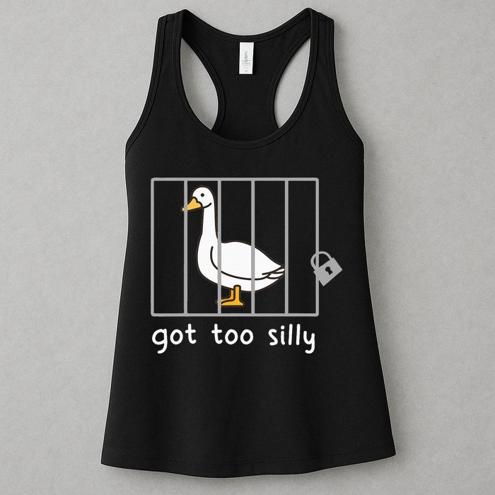 Funny Saying Duck Go To Silly Goose In Jail Womens Tank Top